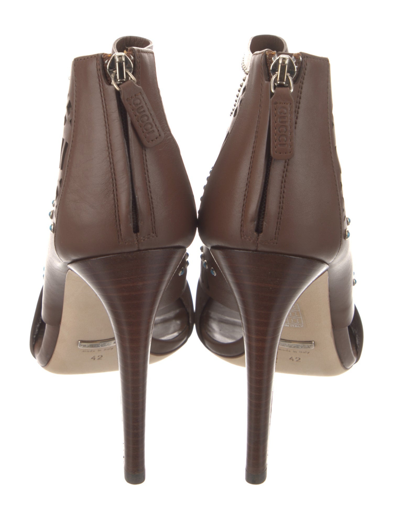 Gucci Leather Lasercut Accents Boots